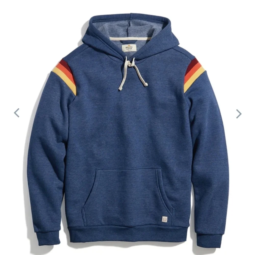Marine layer Banks Pullover Hoodie in navy Heather